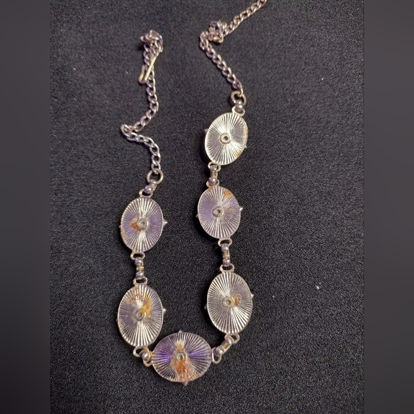 Gold And Marbled Stone Choker Necklace - Picture 14 of 15